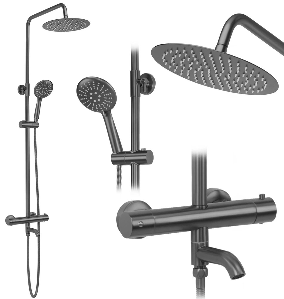 Zestaw Prysznicowy Natryskowy Z Termostatem Rea Lungo Tytan