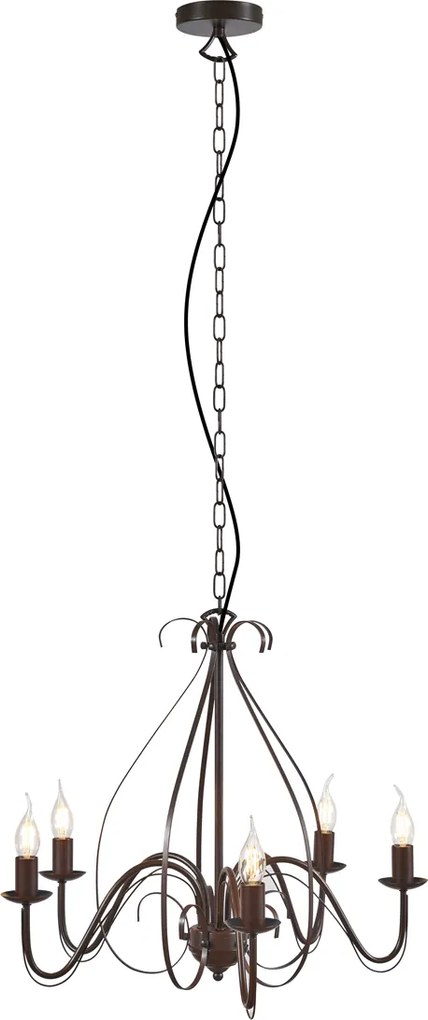Klasyczny żyrandol rdzawy brąz 5-punktowy - Giuseppe