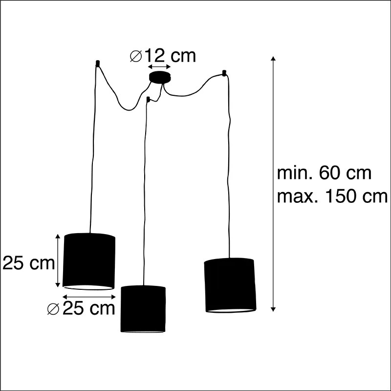 Lampa wisząca z abażurami z weluru - czerwona klasyczny/Antyczny Oswietlenie wewnetrzne