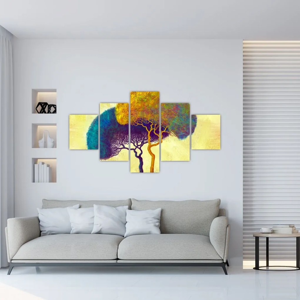 Obraz - Drzewa na wzgórzu (125x70 cm)