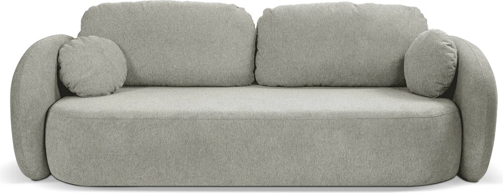 Masseno Sofa AMICO z funkcją spania i pojemnikiem na pościel, Rozkładana sofa - Jasnoszary, ARAGON 83