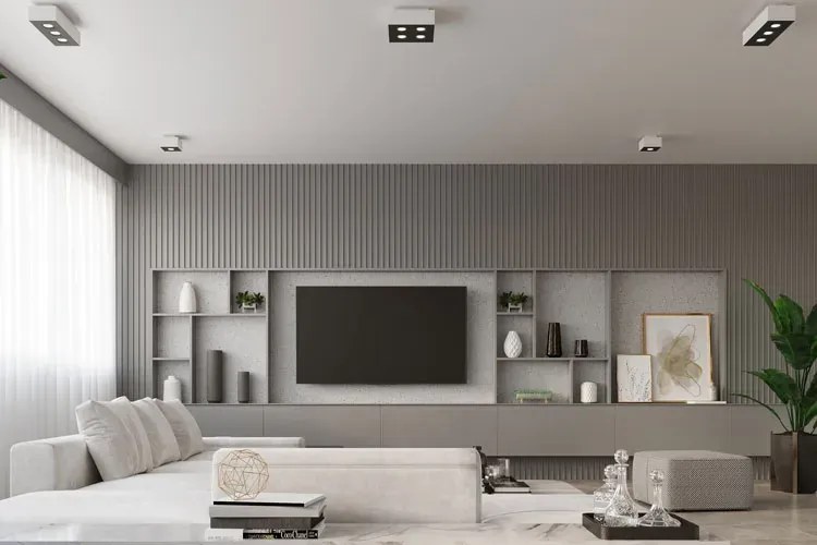 Designerski kwadratowy plafon E773-Sofis - czarny