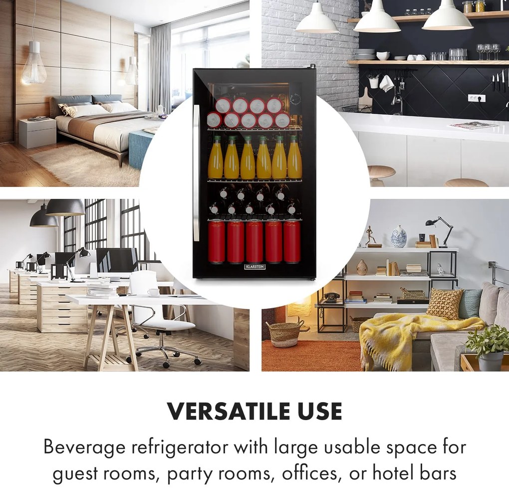 Klarstein Beersafe Reflect 84.5cm 80L Lodówka na Napoje Czarny