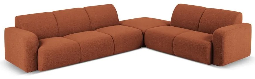Brązowy narożnik z materiału bouclé (prawostronny) Molino – Micadoni Home