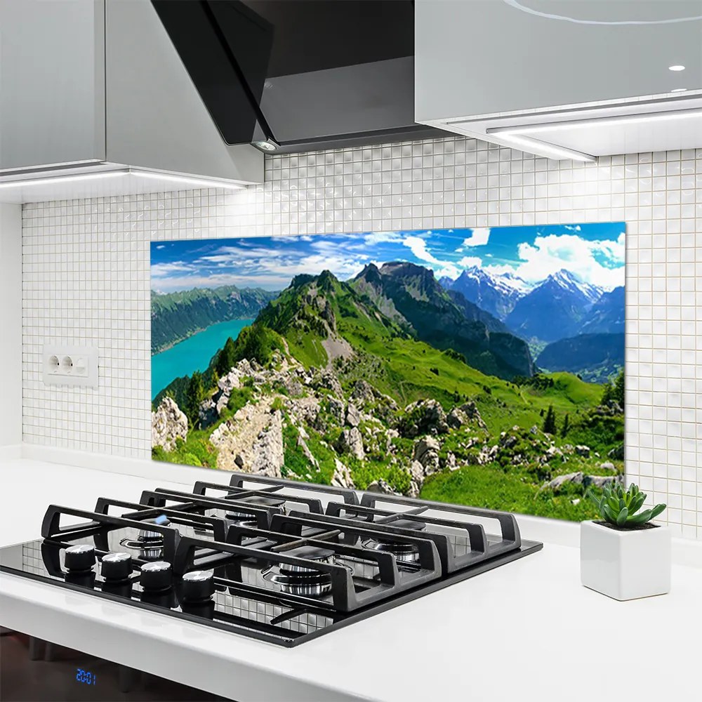 Szkło Ozdobne do Kuchni Górska Polana w Pełnym Słońcu