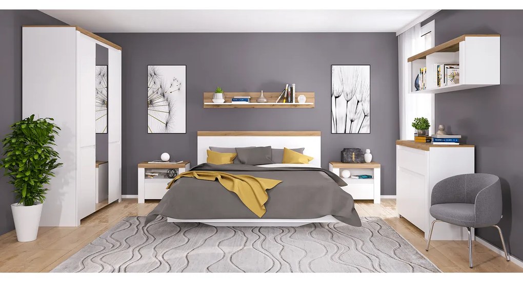 Szafka VILGO 2D1S, biały błyszczący