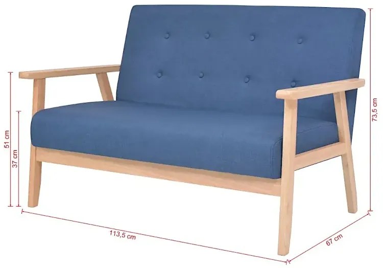 Niebieska sofa 2 osobowa S3-H33