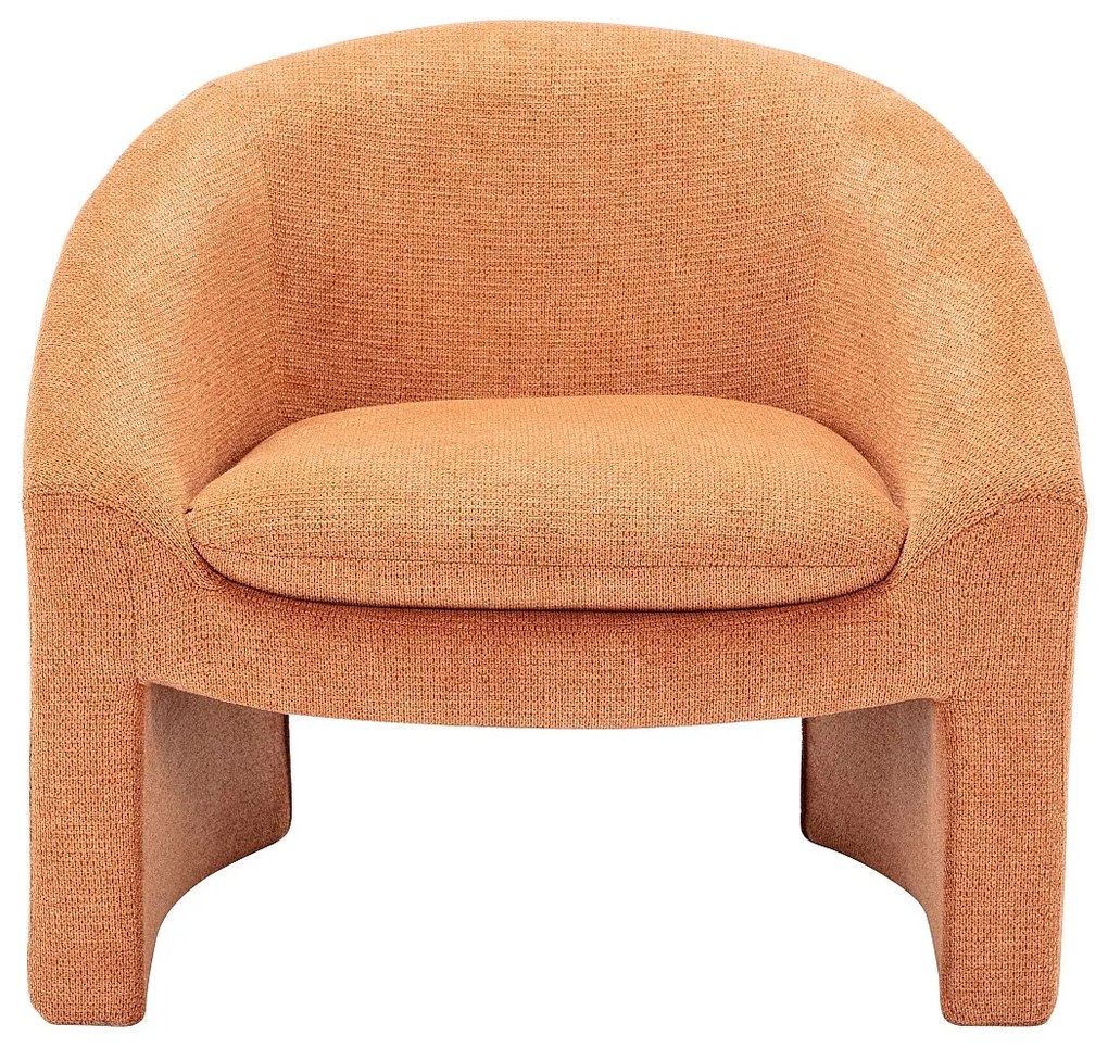 Fotel z terakotową tapicerką - OSSANA