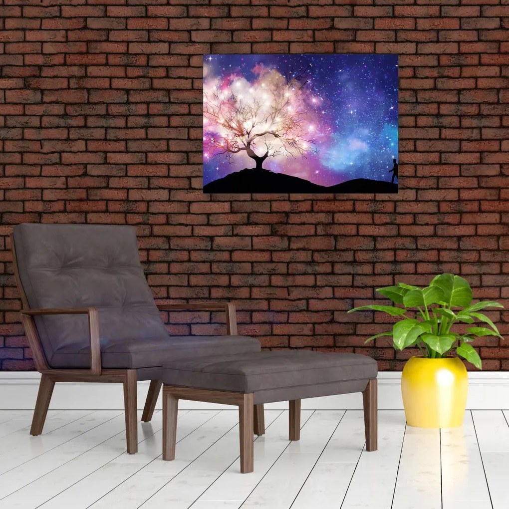 Obraz na szkle - Kosmiczne drzewo (70x50 cm)