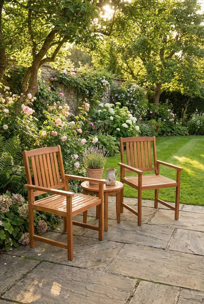 Zestaw drewnianych krzeseł ogrodowych P4-W09