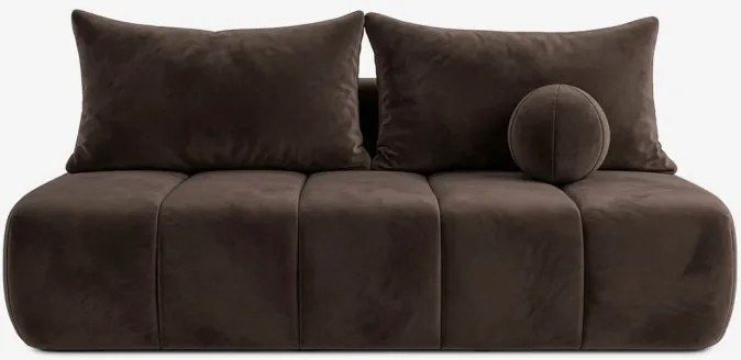 Sofa z Funkcją Spania SARIA Brązowa Welurowa Nowoczesna