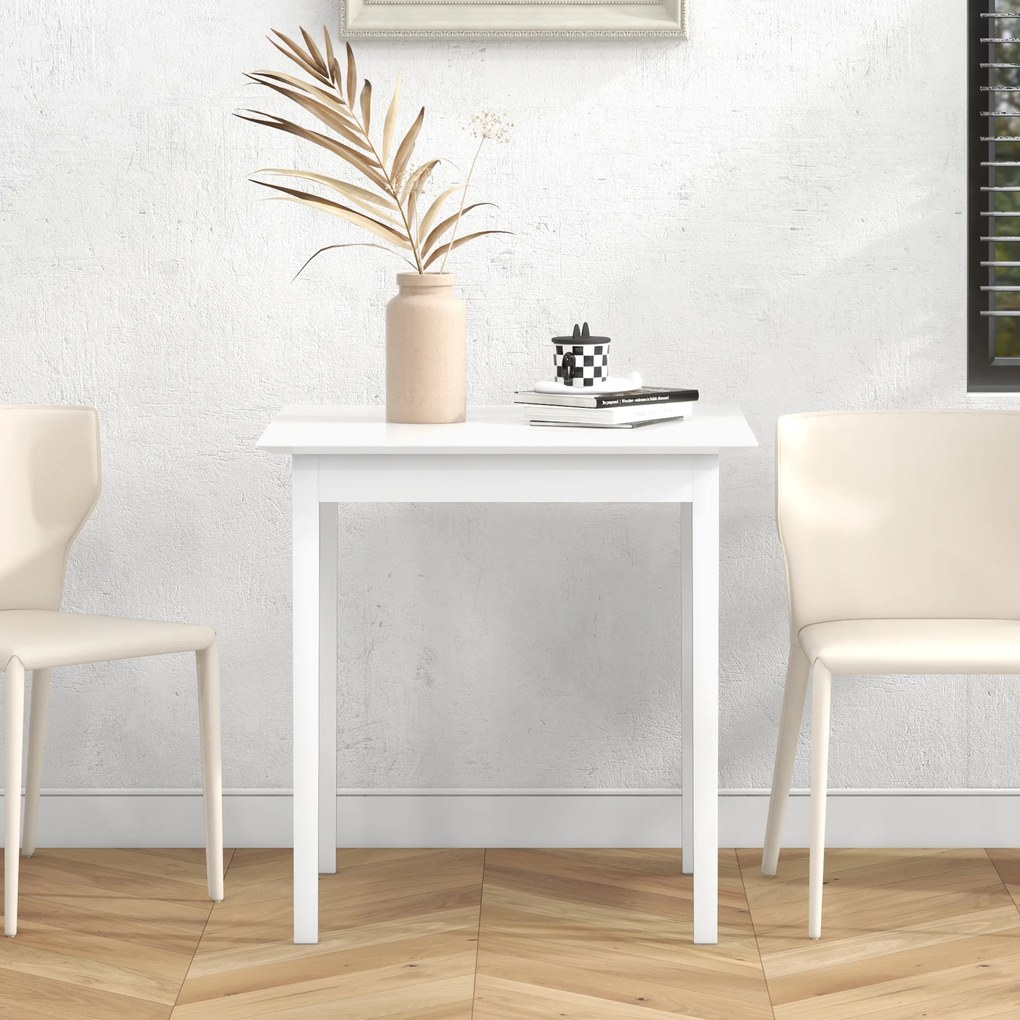 HOMCOM Stół kuchenny kwadratowy nowoczesny biały 75x75x76 cm do jadalni i kuchni | Aosom PL