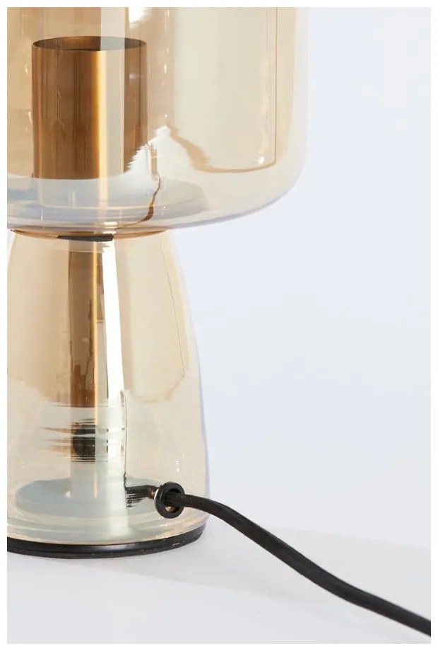 Pomarańczowa lampa stołowa ze szklanym kloszem (wysokość 32 cm) Lotta – Light & Living