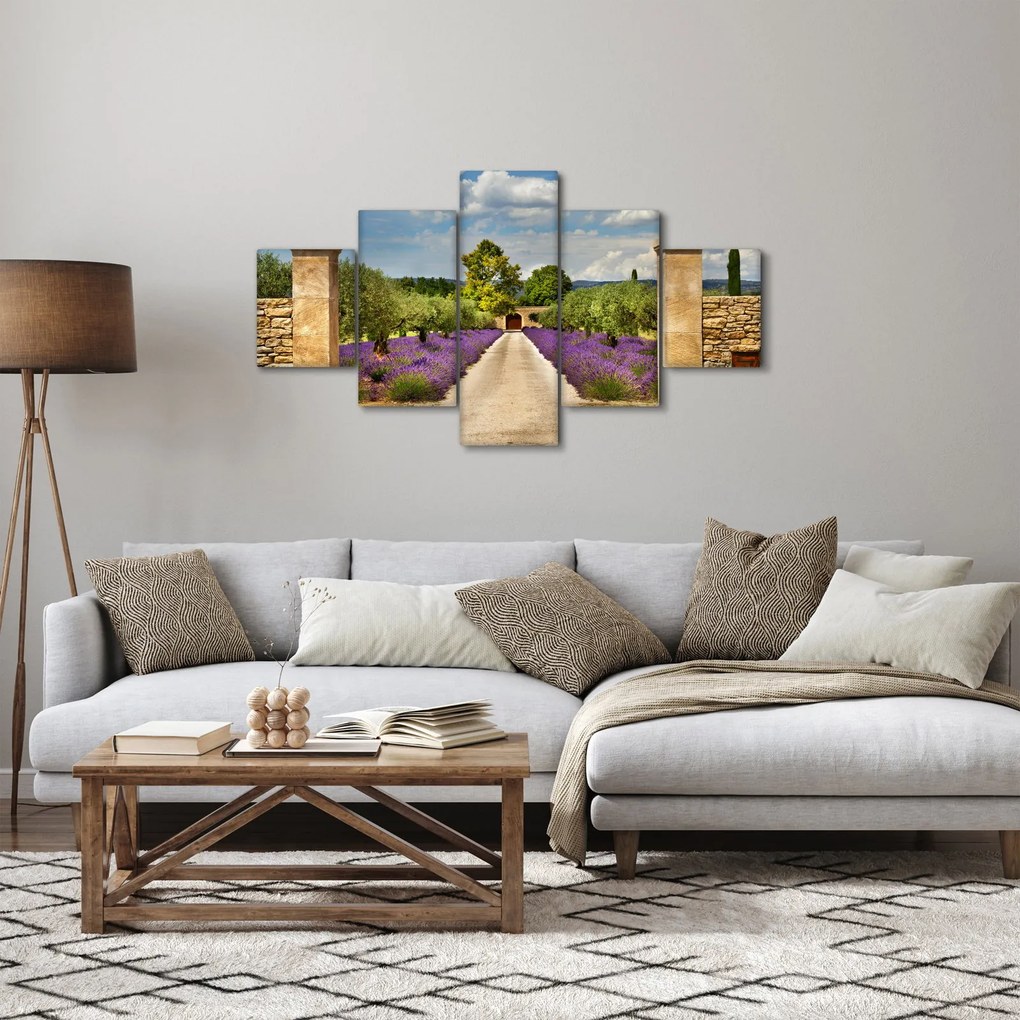 Obraz - Lawendowe ścieżki (125x70 cm)