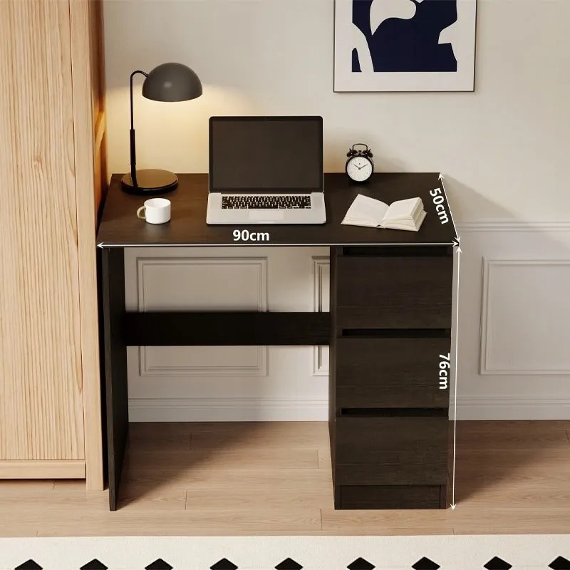 Biurko komputerowe stolik czarne młodzieżowe nowoczesne z szufladami loft