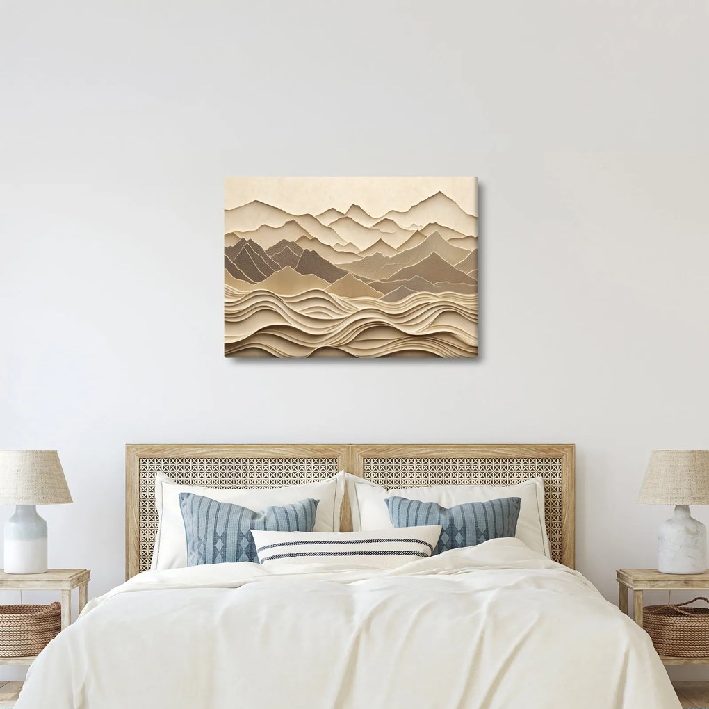 Obraz - 3D linie gór (70x50 cm)