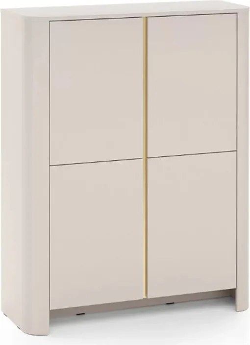 Komoda wysoka Sorrenti 103 cm - kaszmir / złoty