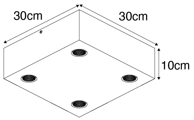 Rustykalna lampa sufitowa z drewna vintage 4-światłowa - Bloc