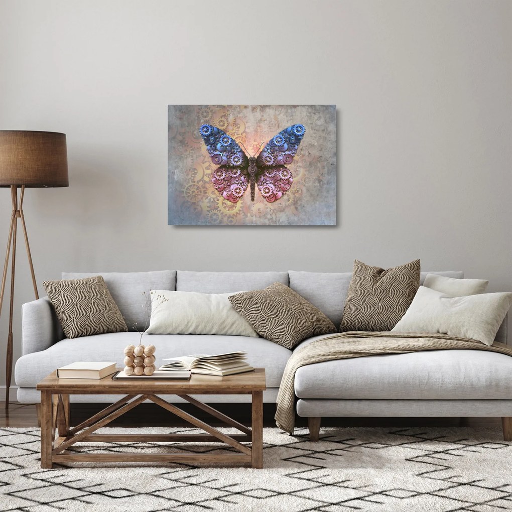 Obraz na szkle - Steampunk motyl (70x50 cm)