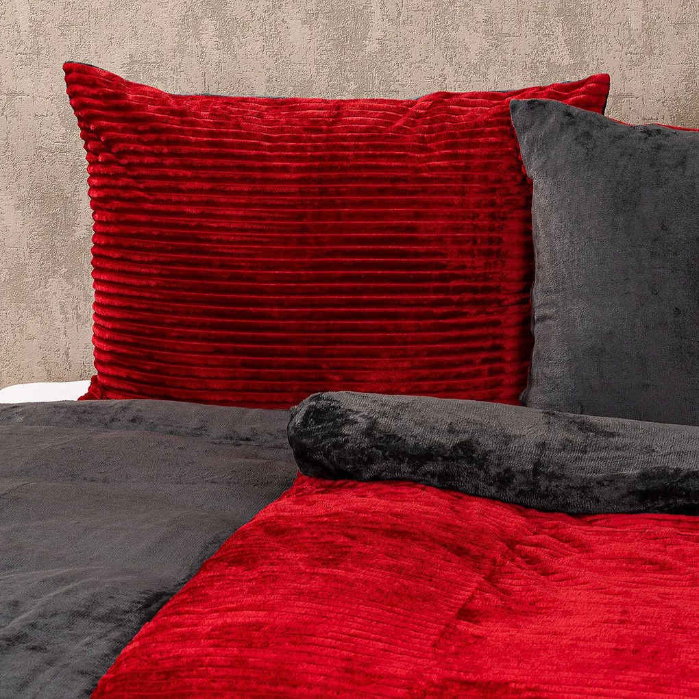 4Home Pościel mikrofranela Stripe winny, 140 x 200 cm, 70 x 90 cm