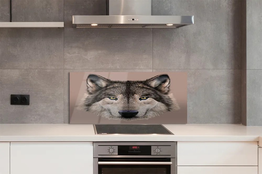 Panel Szklany Artystyczny Portret Wilka