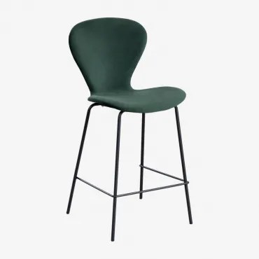 Wysoki Stołek Uit ↑65 Cm & Czarny & Aksamitny Jungle Green - Sklum