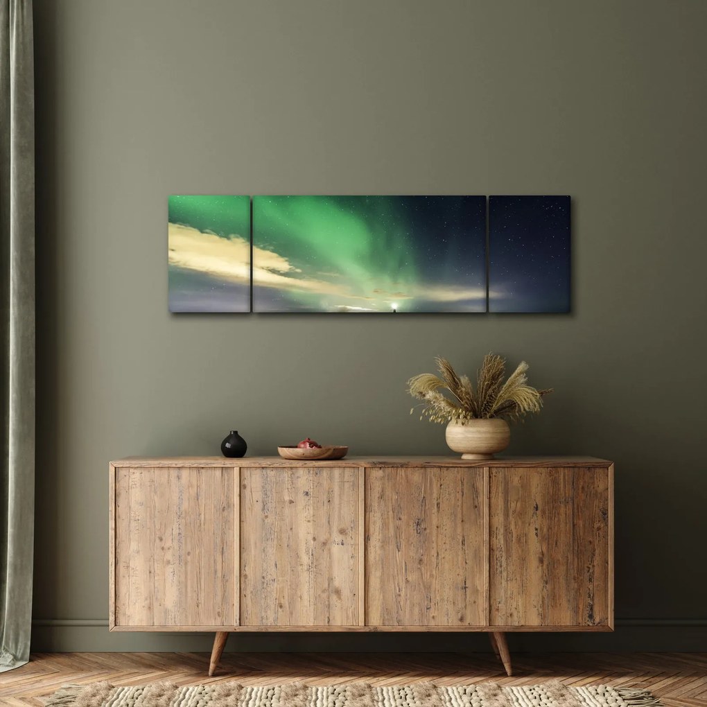 Obraz zorzy polarnej (170x50 cm)
