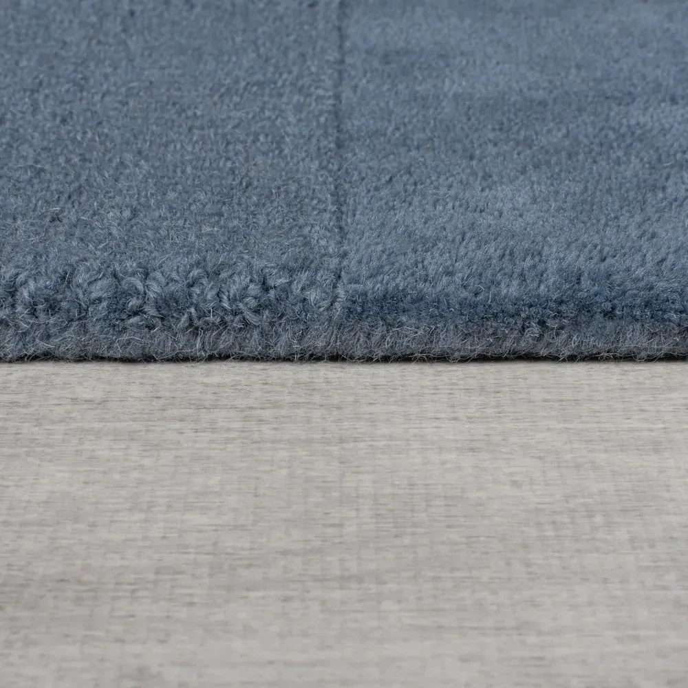 Ciemnoniebieski wełniany dywan tkany ręcznie 160x230 cm Checkerboard – Flair Rugs