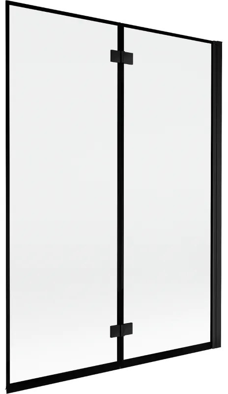 Mexen Mist parawan nawannowy 2-skrzydłowy prawy 130 x 150 cm, czarna ramka, czarny - 8A9-130-002-70-70-P