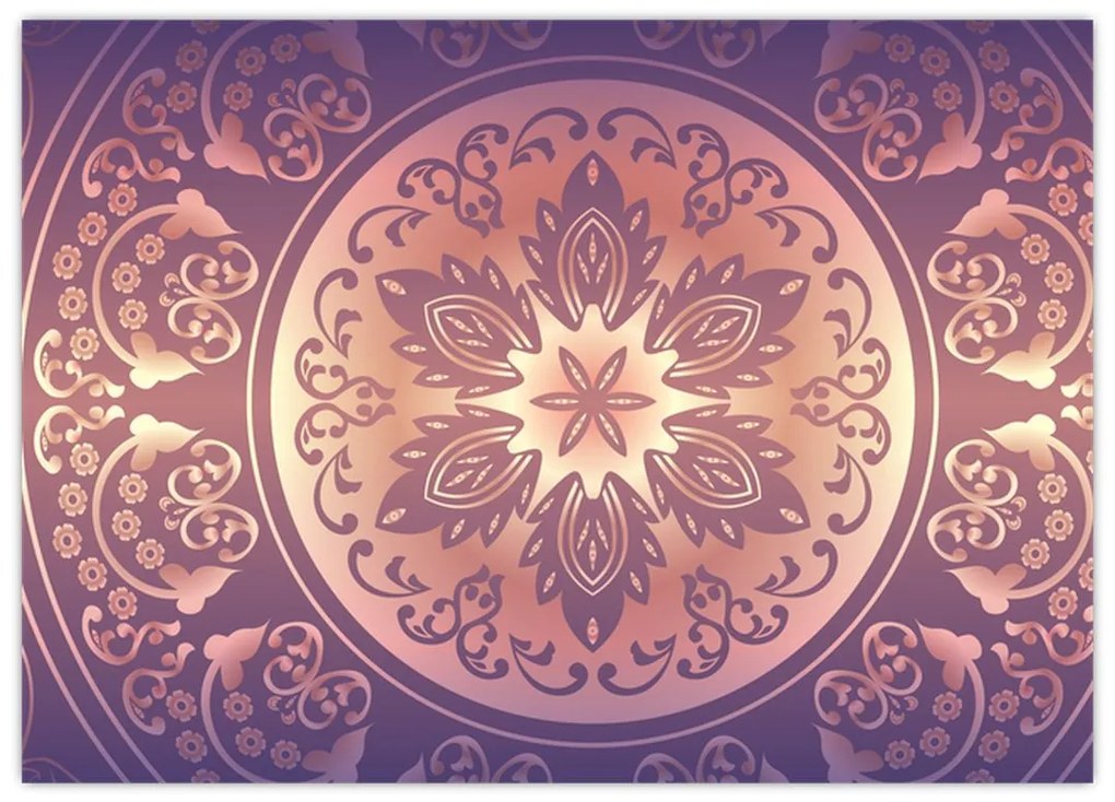 Obraz - Mandala na fioletowym gradiencie (70x50 cm)