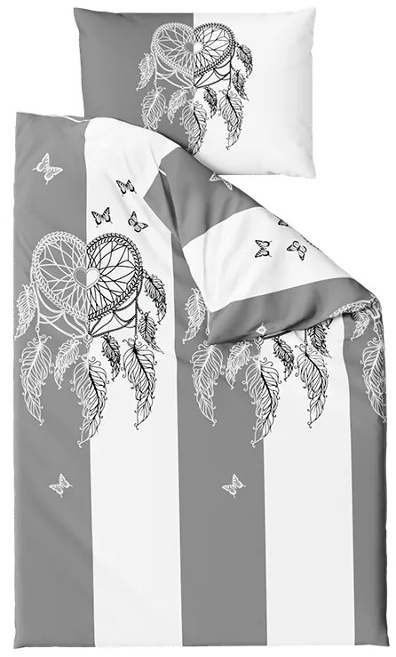 PrzytulneMieszkanie.pl PrzytulneMieszkanie.pl Bawełniana pościel TIRSO BLEND szaro-biała Rozmiar pościeli: 2 szt 70 x 90 cm | 200 x 220 cm