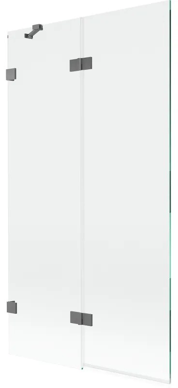 Mexen Lunar parawan nawannowy 2-skrzydłowy lewy 100 x 150 cm, transparent, gun metal - 897-100-100-95-00-L