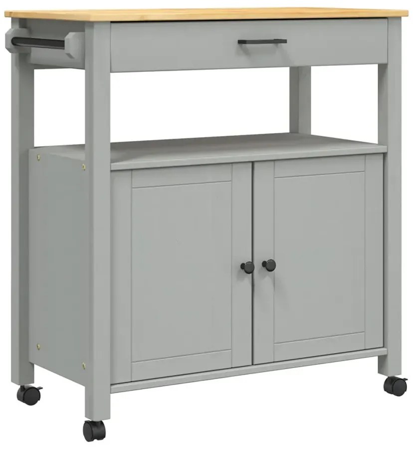 Szary wózek kuchenny z szufladą i drzwiczkami T7-A41