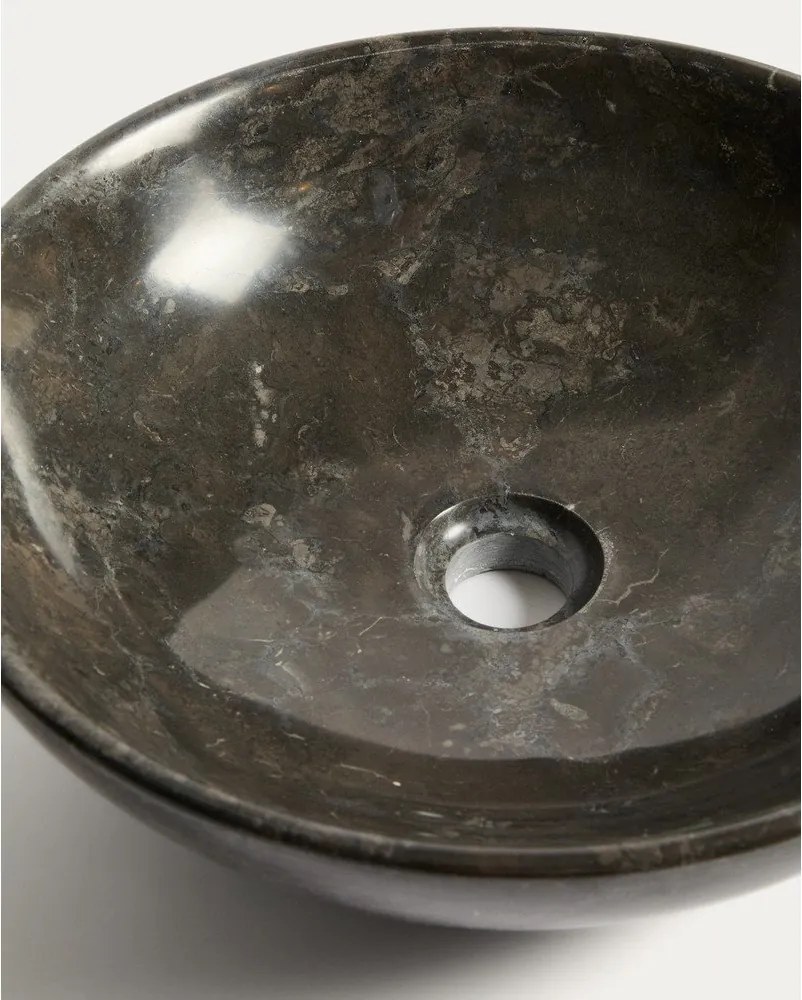Szara kamienna okrągła umywalka ø 40 cm Darnen – Kave Home