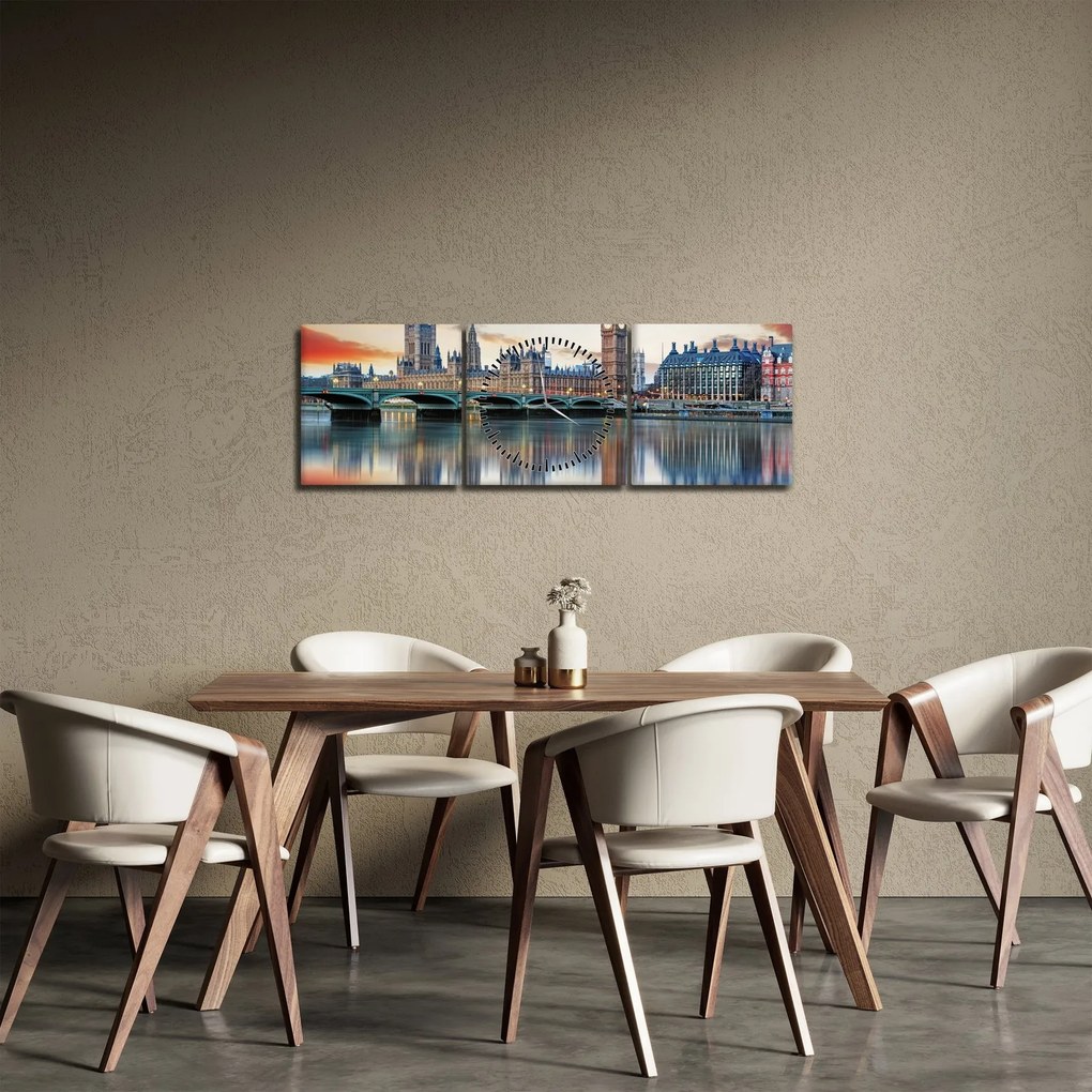 Obraz - Houses of Parliament w Londynie (z zegarem) (90x30 cm)