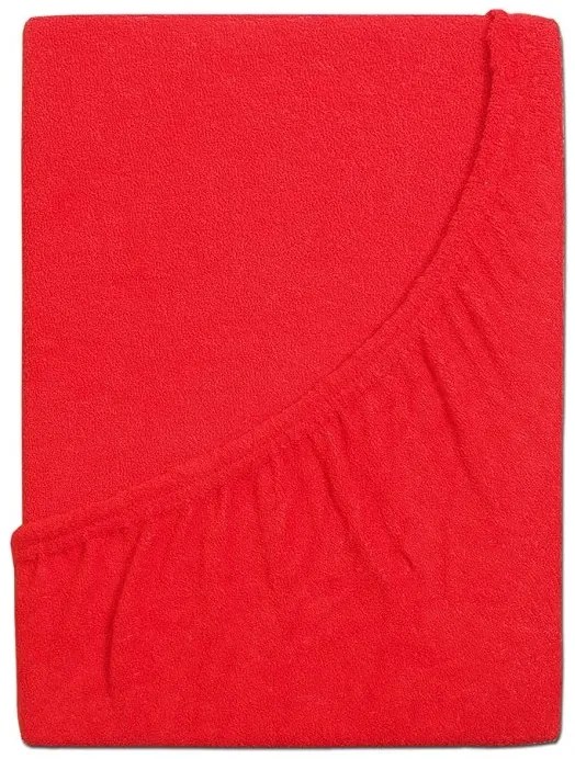 PrzytulneMieszkanie.pl Frotte prześcieradło do dziecięcego łóżeczka EXCLUSIVE 70x140 cm czerwone