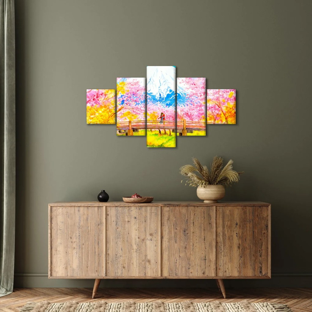 Obraz - Malowana para, akwarela (125x70 cm)