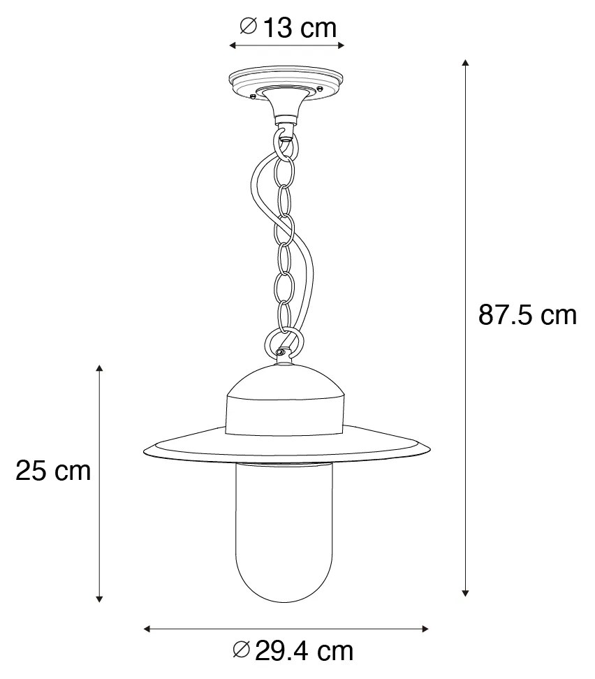 Zewnetrzna Nowoczesna zewnętrzna lampa wisząca ciemnozielona IP44 - Kansas Nowoczesny Oswietlenie zewnetrzne