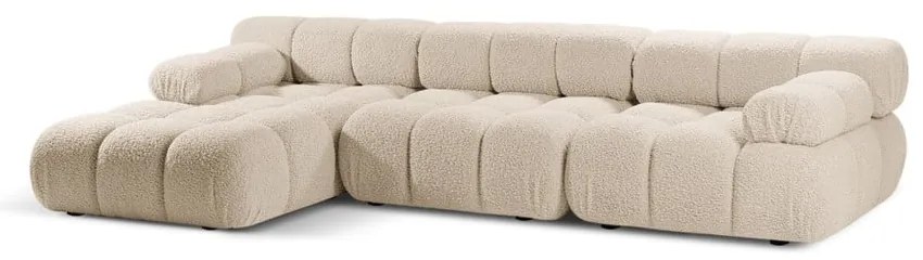 Beżowy narożnik modułowy z materiału bouclé (lewostronny) Bellis – Micadoni Home