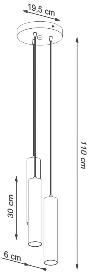 Czarna lampa wisząca ø 6 cm Castro – Nice Lamps