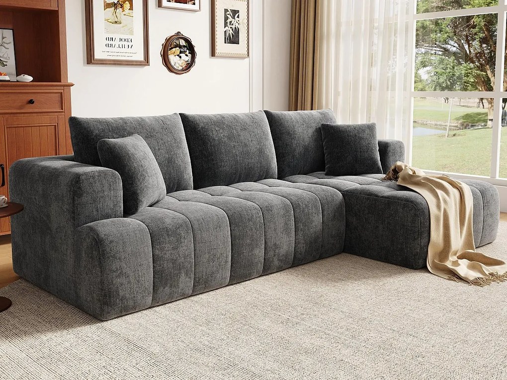 Kanapa narożna w kształcie litery L - 3 osoby - Kanapa Cloud - Elastyczna kombinacja - Montaż nie jest wymagany - Szary