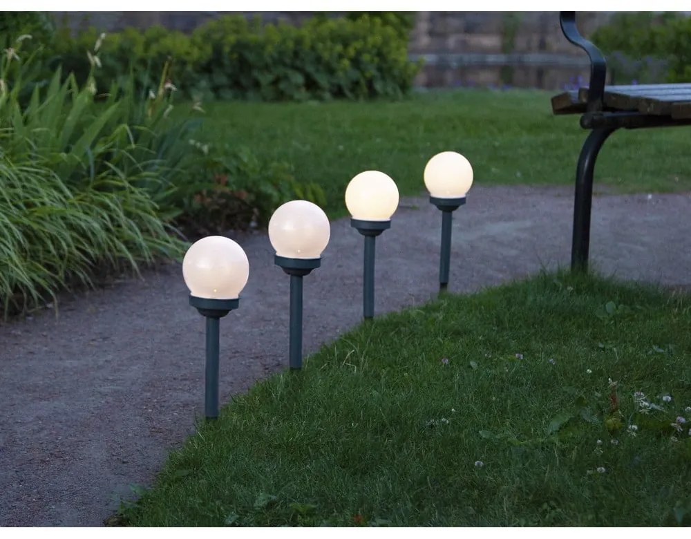 Zestaw 4 solarnych lamp ogrodowych Star Trading Globus, wys. 27 cm