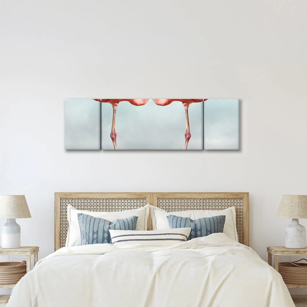 Obraz dwóch flamingów (170x50 cm)
