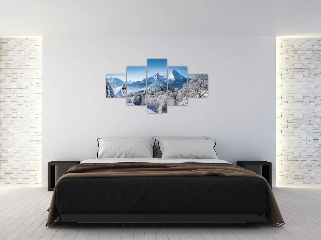 Obraz - Rzut oka na zimowy krajobraz (125x70 cm)