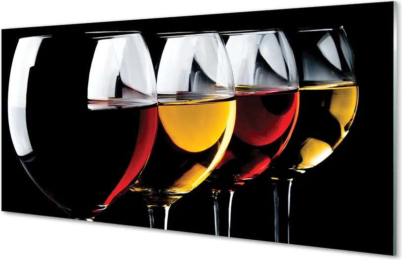 Panel szklany do Kuchni Minimalistyczne Kieliszki w Czerni