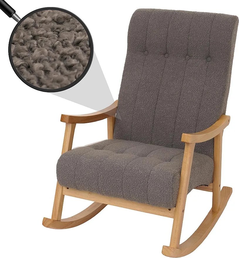 Fotel bujany MCW-K10,  ciemnoszary, stelaż naturalny