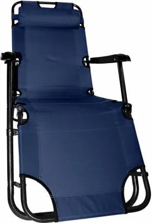 Składany leżak niebieski