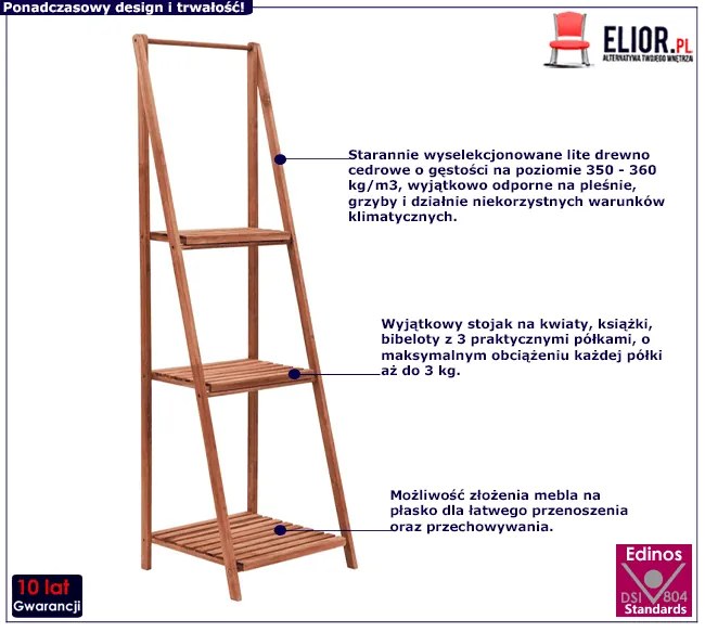 Regał na kwiaty z drewna cedrowego C3-B69