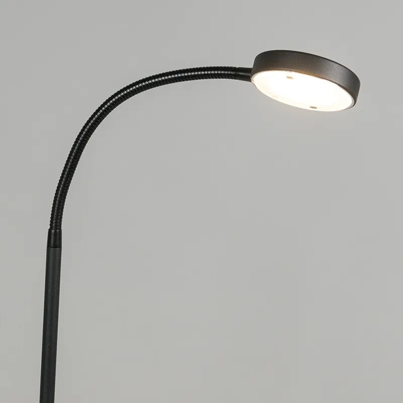 Nowoczesna lampa podłogowa czarna z wbudowanym LED, regulowana - Trax Nowoczesny Oswietlenie wewnetrzne