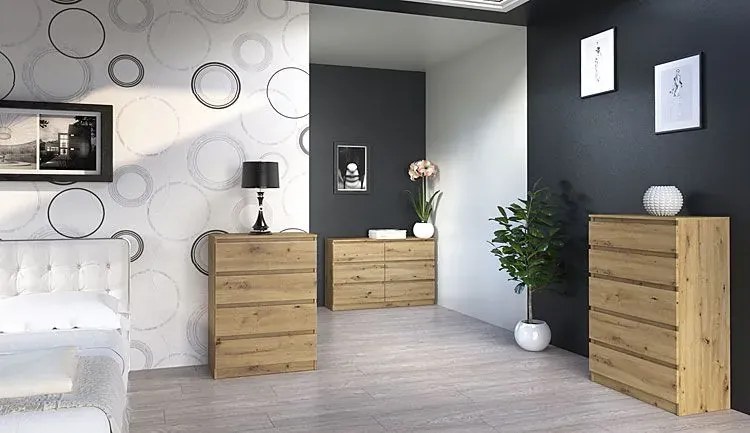 Duża Komoda 140 Cm Dąb Artisan K2-M83